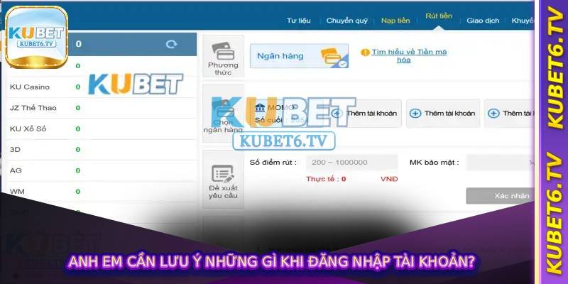 Anh em cần lưu ý những gì khi Đăng Nhập Tài Khoản?